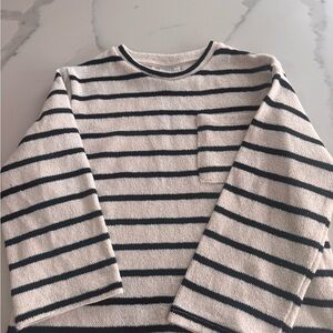 Zara Black and Cream Knit Sweater